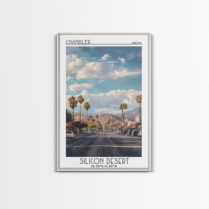 Chandler Travel Poster, Canvas Print, Travel Wall Art, City Wall Art, Vintage Travel, Mid Century Wall Art, Landscape Art, Art Print