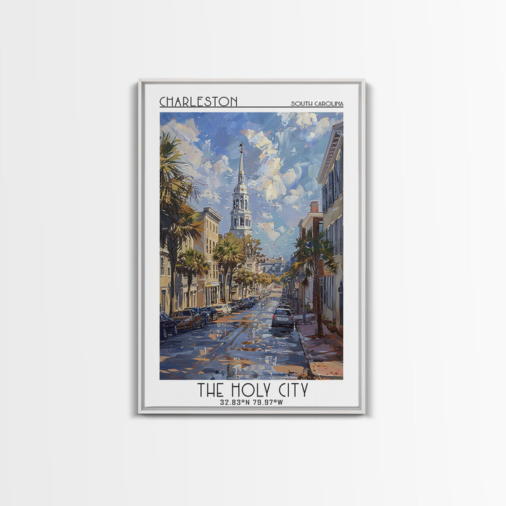 Charleston Travel Poster, Canvas Print, Travel Wall Art, City Wall Art, Living Room Wall Art, Gallery Wall Set, Vintage Travel Print
