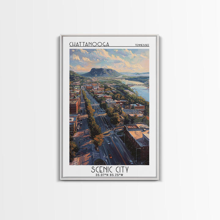 Chattanooga Travel Poster, Canvas Print, Poster Print, Travel Wall Art, Wall Art, Retro Wall Art, Wanderlust Gift, Minimalist Poster