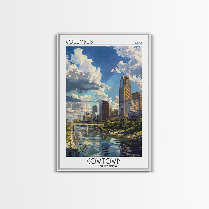 Columbus Ohio Travel Poster, Canvas Print, Travel Wall Art, City Wall Art, Vintage Travel Print, Retro Wall Art, Retro Travel Poster