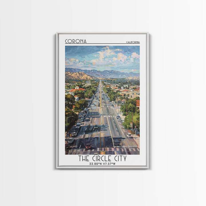 Corona Travel Poster, Canvas Print, Poster Print, Travel Wall Art, Travel Wall Decor, Home Decor, Retro Travel Poster, City Wall Art