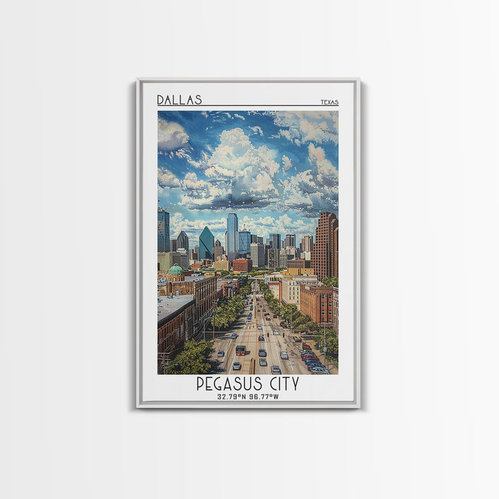 Dallas Travel Poster, Framed Canvas Print, City Travel Poster, Travel Wall Art, Retro Travel Poster, City Wall Art, Gallery Wall Set