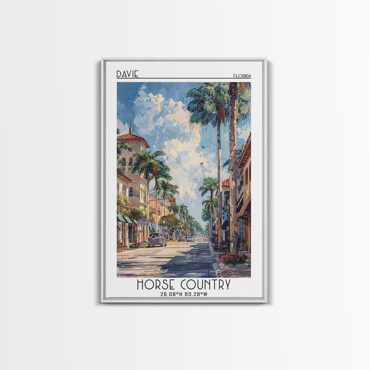 Davie Travel Poster, Canvas Print, Poster Print, Travel Wall Art, Travel Art Print, Living Room Wall Art, Home Decor, Retro Wall Art