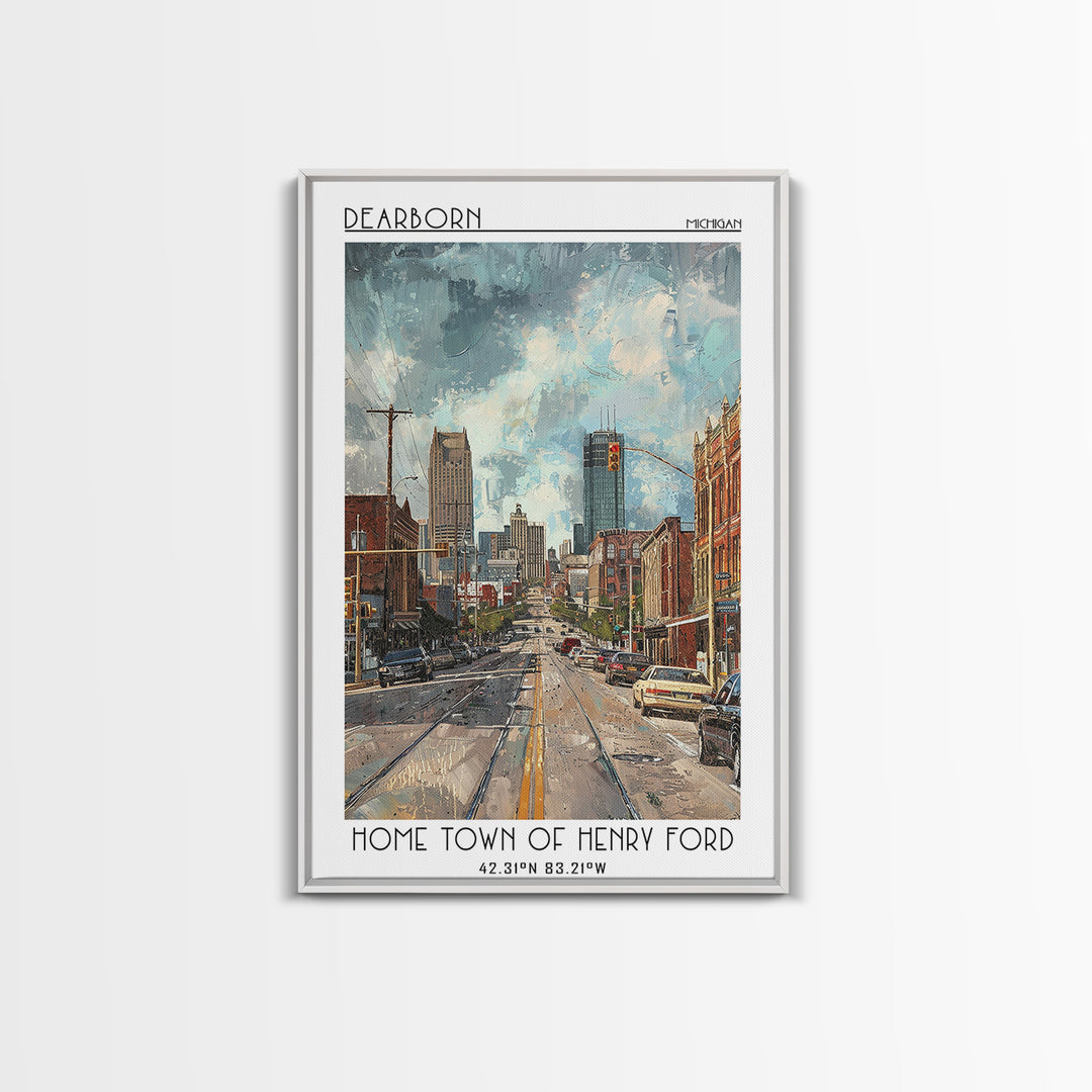 Dearborn Travel Poster, Canvas Print, Vintage Travel Print, City Wall Art, Vintage Posters, Travel Posters, Wall Art, Vintage Poster