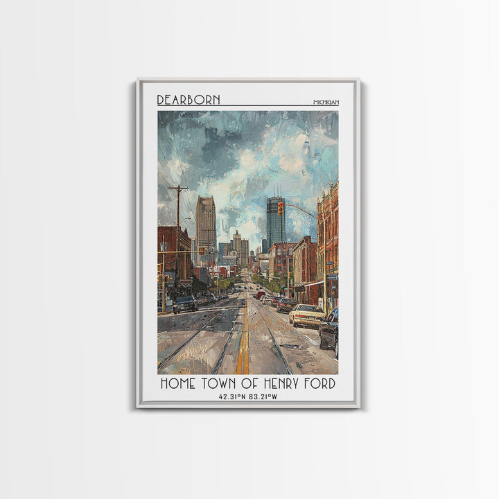 Dearborn Travel Poster, Canvas Print, Vintage Travel Print, City Wall Art, Vintage Posters, Travel Posters, Wall Art, Vintage Poster