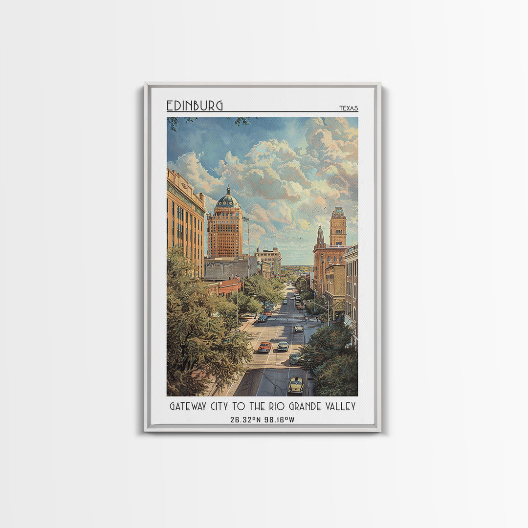 Edinburg Travel Poster, Framed Canvas Print, City Travel Poster, Travel Wall Art, Poster Print, Fine Art Print, Living Room Wall Art