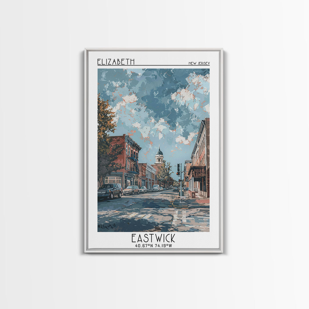 Elizabeth Travel Poster, Canvas Print, City Travel Poster, Travel Wall Art, Colorful Wall Art, Living Room Wall Art, Wanderlust Gift
