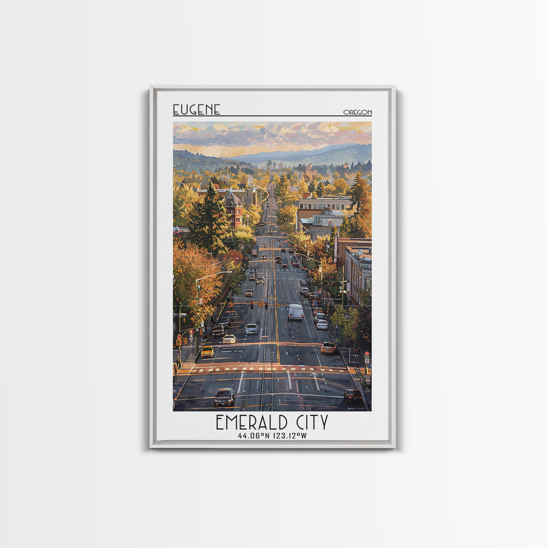 Eugene Travel Poster, Canvas Print, City Art Print, Travel Wall Art, Poster Print, City Travel Poster, Retro Travel Poster, Wall Art
