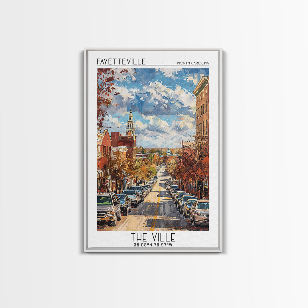 Fayetteville Travel Poster, Canvas Print, City Travel Poster, Travel Wall Art, Minimalist Poster, Vintage Travel, Vintage Travel Art