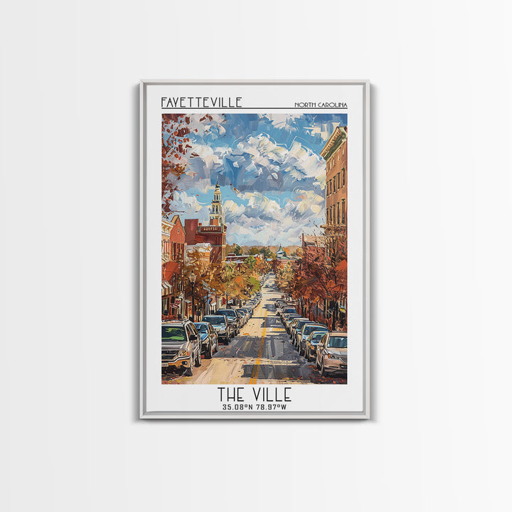 Fayetteville Travel Poster, Canvas Print, City Travel Poster, Travel Wall Art, Minimalist Poster, Vintage Travel, Vintage Travel Art