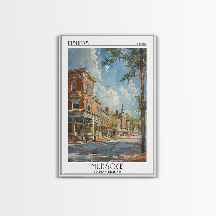 Fishers Travel Poster, Framed Canvas Print, Retro Travel Poster, City Wall Art, Landscape Art, Vintage City Poster, Travel Art Print