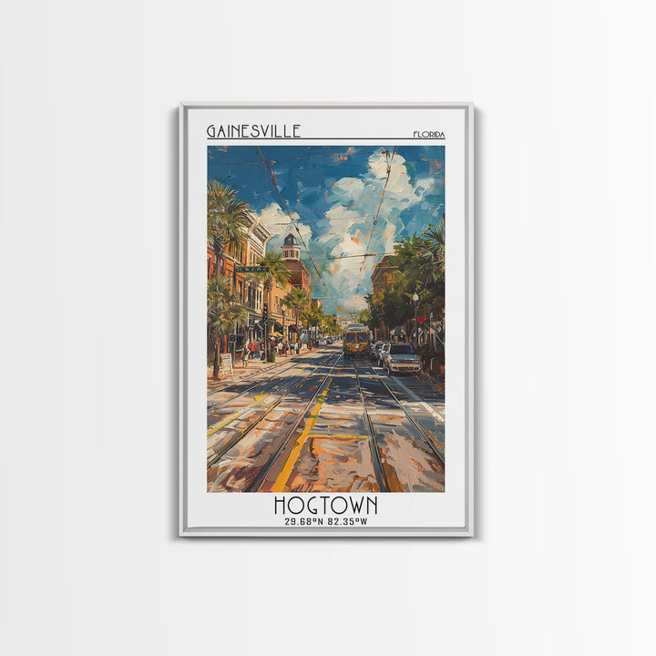 Gainesville Travel Poster, Canvas Print, Poster Print, Travel Wall Art, Retro Travel Print, Vintage Travel, Wall Art, Fine Art Print