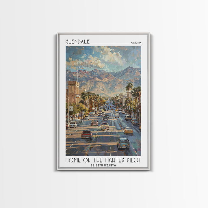 Glendale Travel Poster, Framed Canvas Print, Vintage Travel Print, City Wall Art, Wall Art, Art Print, Travel Wall Art, Poster Print