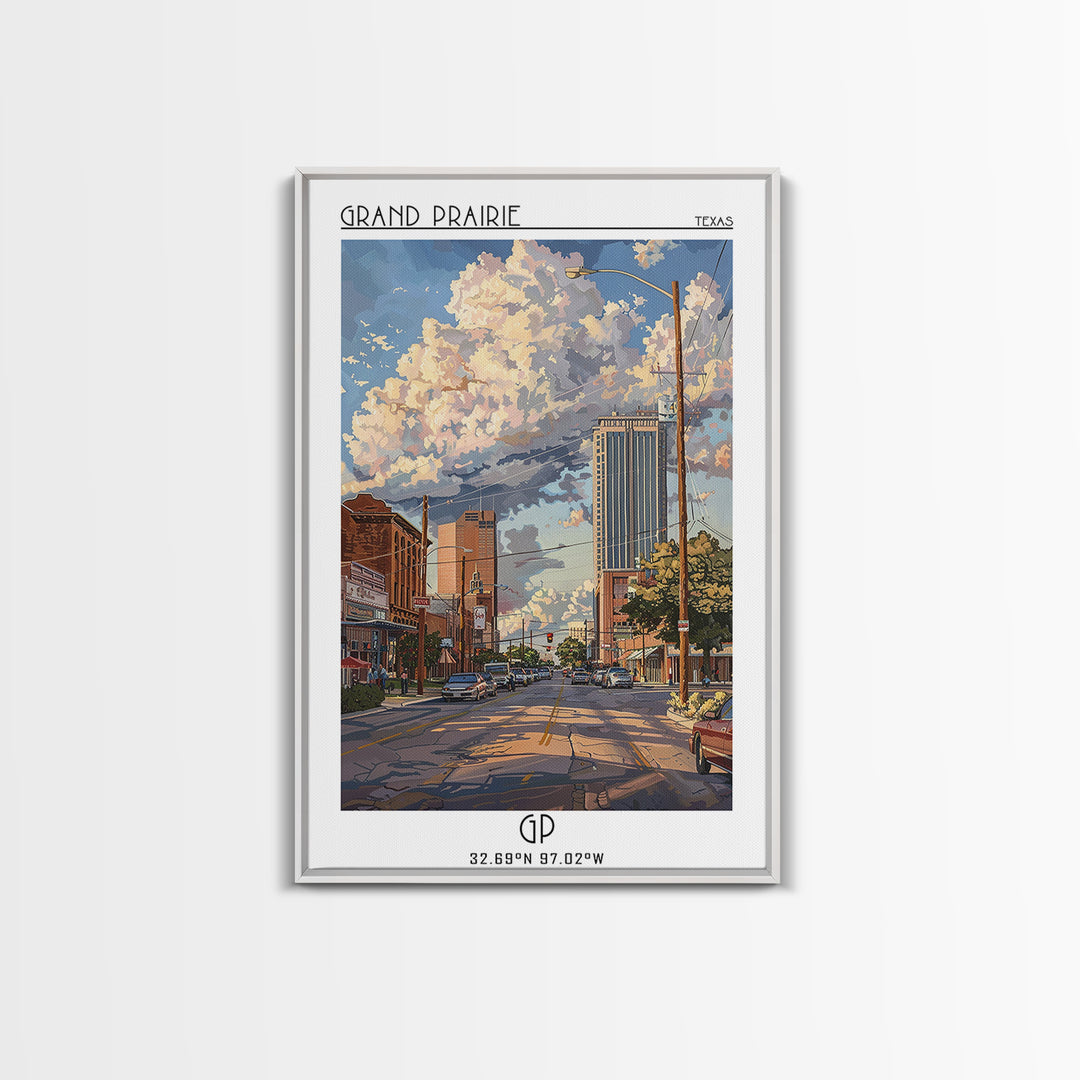 Grand Prairie Travel Poster, Canvas Print, Travel Wall Art, City Wall Art, Vintage Travel Print, Gallery Wall Set, Minimalist Poster