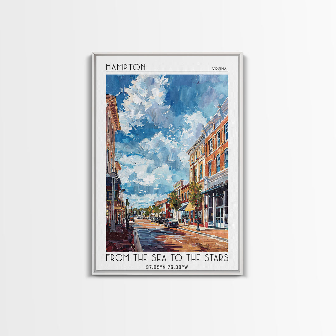 Hampton Travel Poster, Canvas Print, Travel Wall Decor, Minimalist Poster, Gallery Wall Set, Travel Print, Retro Wall Art, Art Print