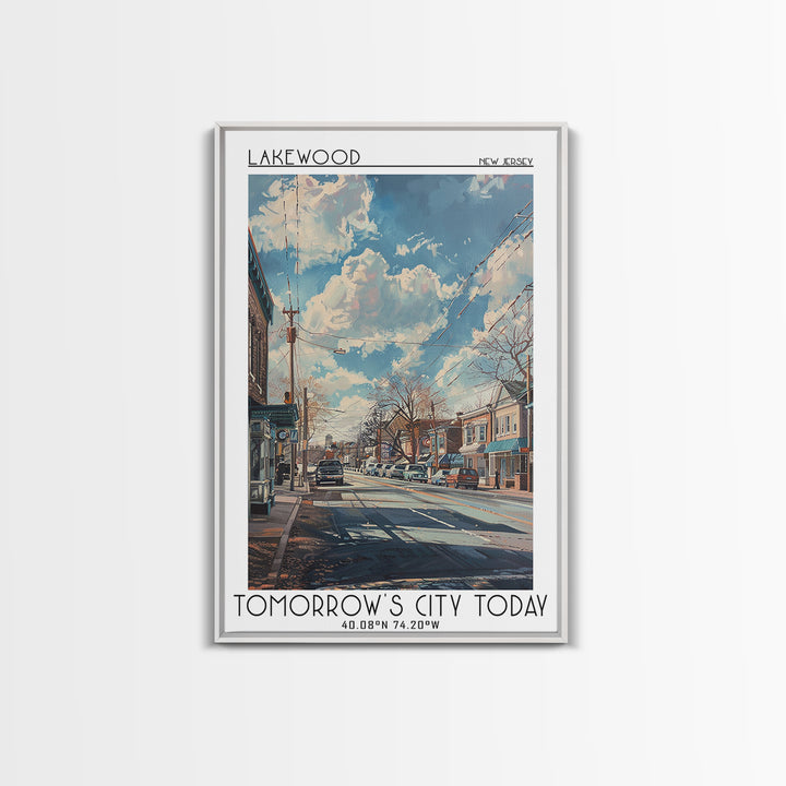 Lakewood New Jersey Travel Poster, Framed Canvas Print, Poster Print, Travel Wall Art, City Wall Art, Fine Art Print, City Art Print
