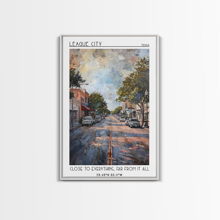 League City Texas Travel Poster, Canvas Print, Travel Wall Art, City Wall Art, Art Print, Wall Art, Travel Art Print, Fine Art Print