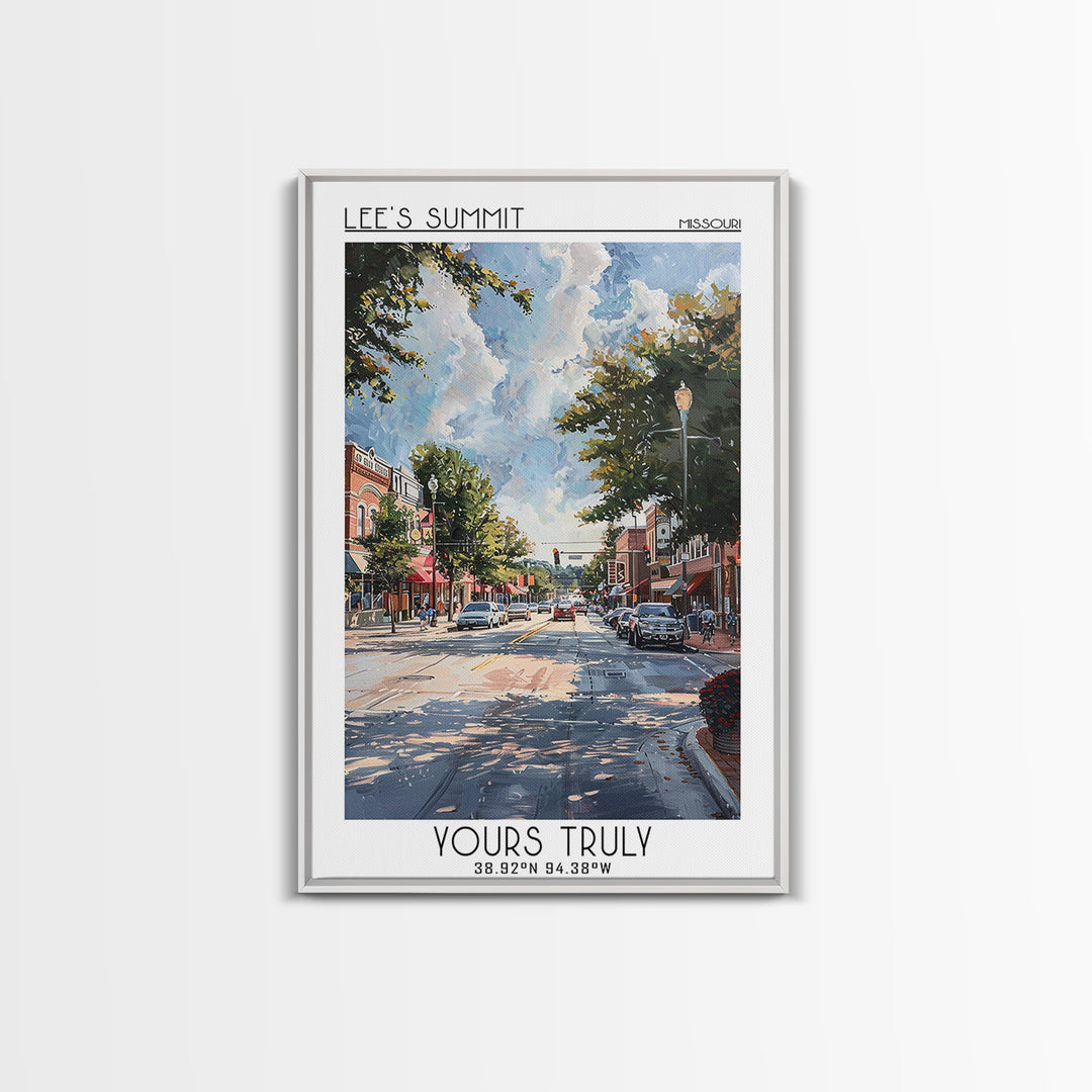 Lees Summit Travel Poster, Canvas Print, City Travel Poster, Travel Wall Decor, Living Room Wall Art, Travel Posters, Retro Wall Art