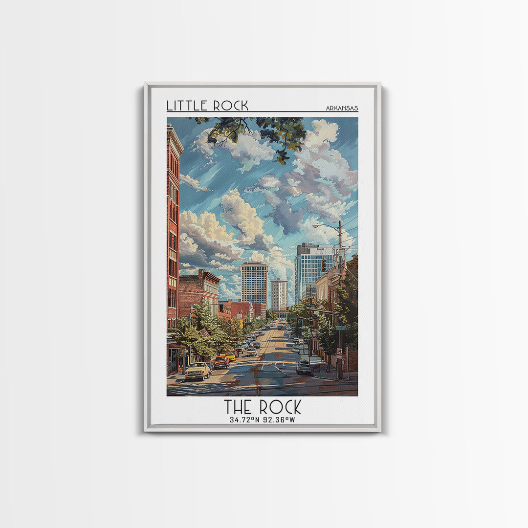 Little Rock Travel Poster, Canvas Print, Travel Wall Art, City Wall Art, Vintage Travel Art, Poster Art, Wall Art, City Illustration