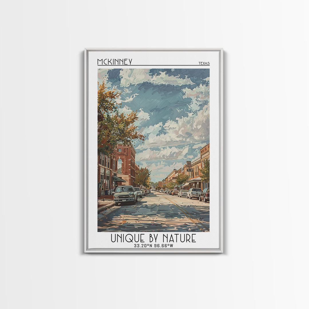 McKinney Travel Poster, Framed Canvas Print, City Travel Poster, Travel Wall Decor, City Wall Art, Travel Wall Art, Gallery Wall Set