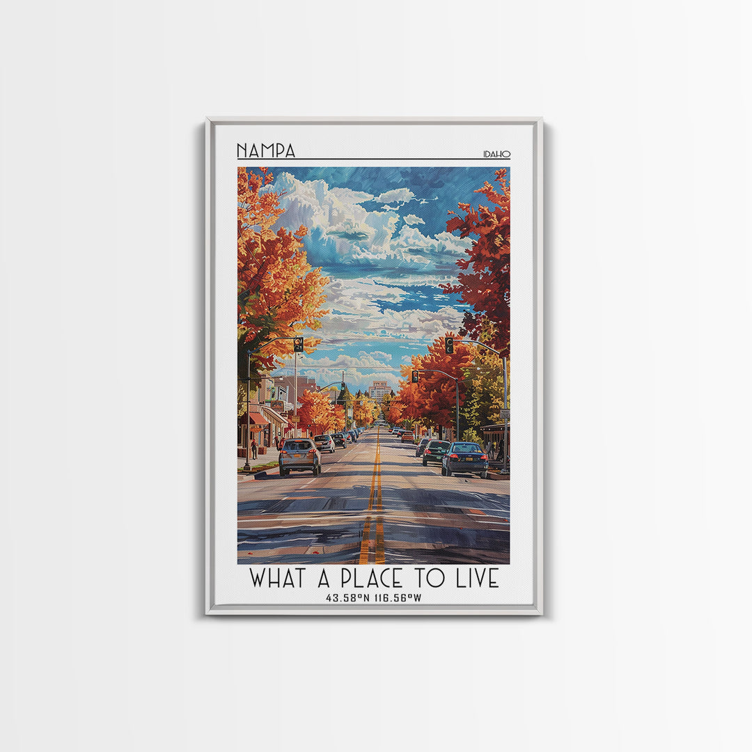 Nampa Travel Poster, Framed Canvas Print, City Travel Poster, Travel Wall Art, Fine Art Print, Retro Travel Print, Minimalist Poster