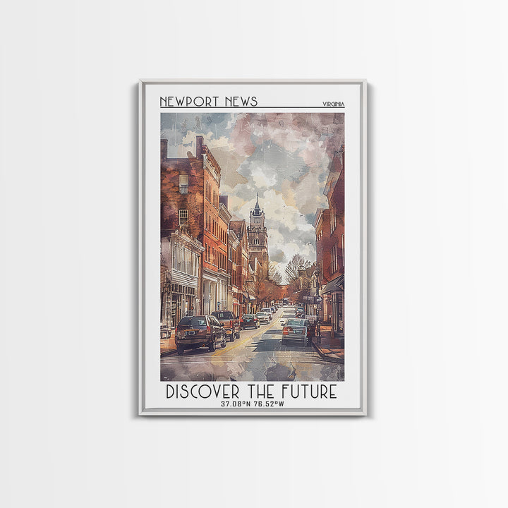 Newport News Travel Poster, Canvas Print, Travel Wall Art, City Wall Art, Vintage Travel, Vintage Travel Print, Living Room Wall Art