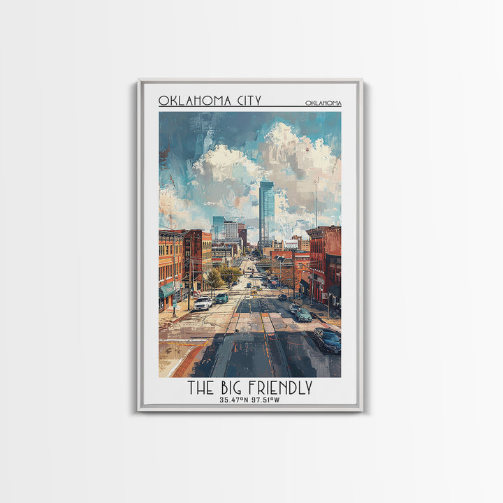 Oklahoma City Travel Poster, Canvas Print, Poster Print, Travel Wall Art, Art Print, Vintage Poster, Travel Art Print, City Wall Art