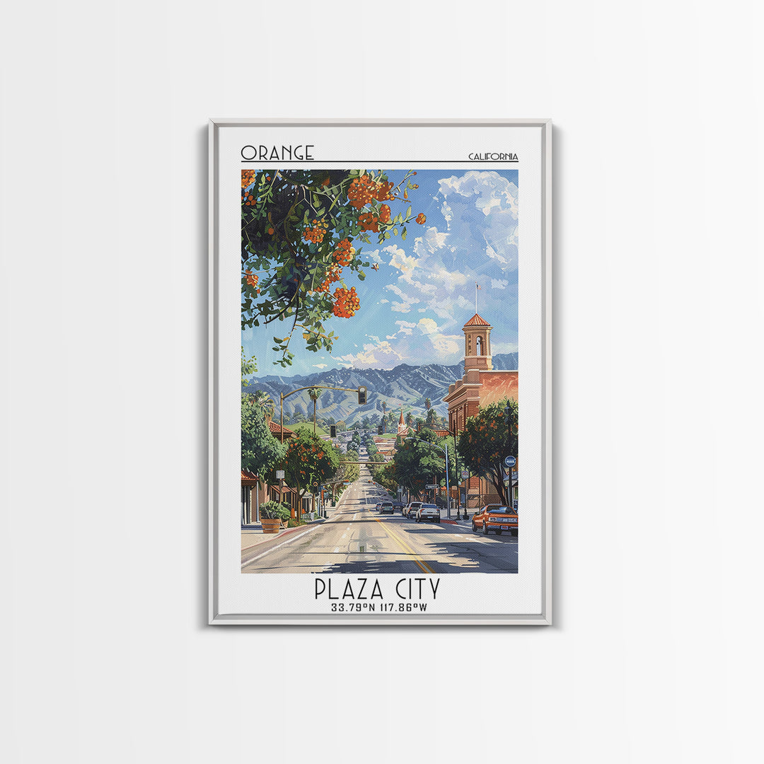 Orange Travel Poster, Canvas Print, City Travel Poster, Travel Wall Decor, Home Decor, Travel Posters, Fine Art Print, City Wall Art