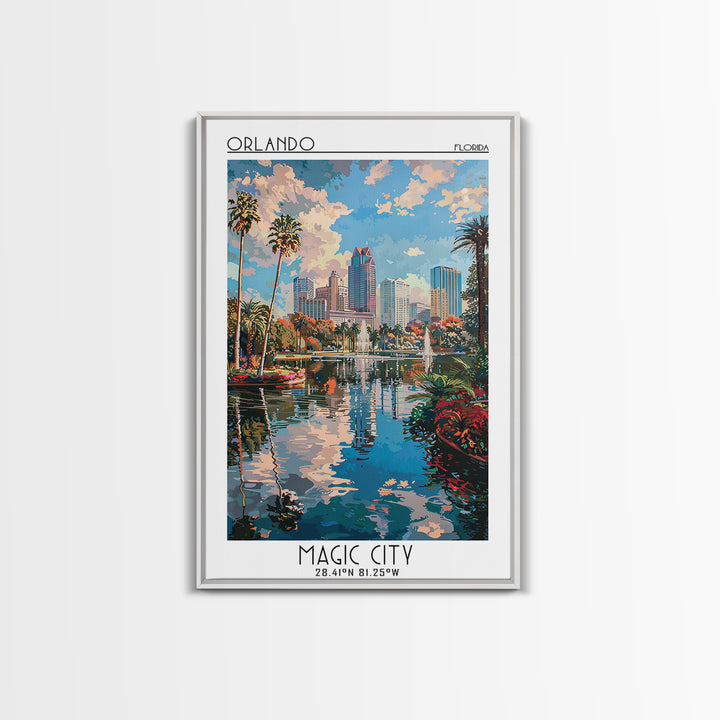 Orlando Travel Poster, Canvas Print, Travel Wall Art, City Wall Art, Modern Wall Decor, Art Print, City Travel Poster, Landscape Art