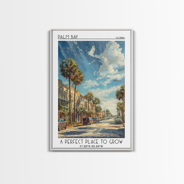Palm Bay Travel Poster, Canvas Print, City Travel Poster, Travel Wall Decor, Retro Wall Art, Retro Travel Poster, Retro Travel Print
