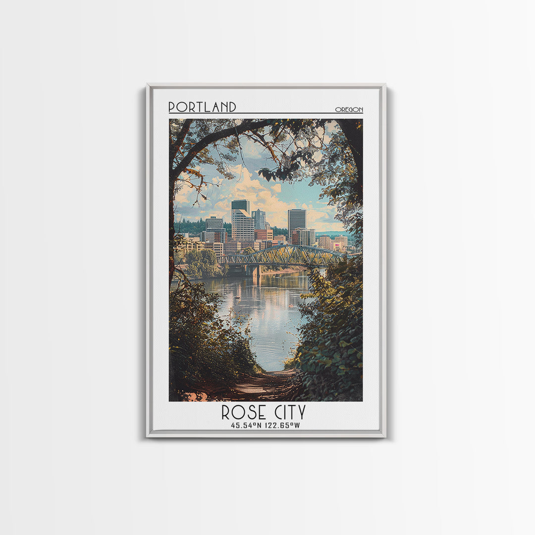 Portland Travel Poster, Canvas Print, Travel Art Print, Modern Wall Decor, Travel Decor, Art Print, Travel Prints, Minimalist Poster