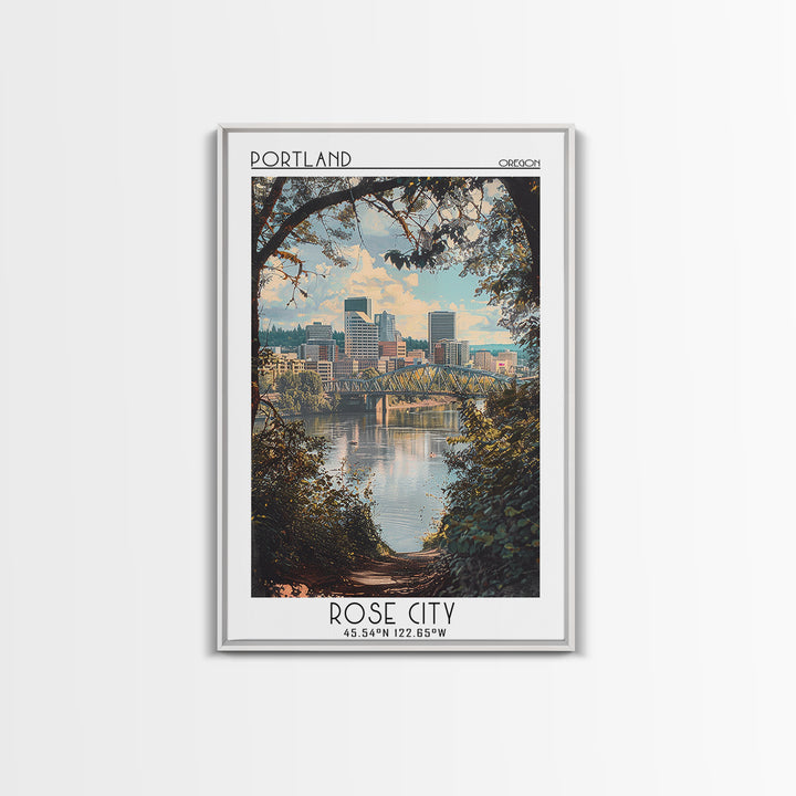 Portland Travel Poster, Canvas Print, Travel Art Print, Modern Wall Decor, Travel Decor, Art Print, Travel Prints, Minimalist Poster