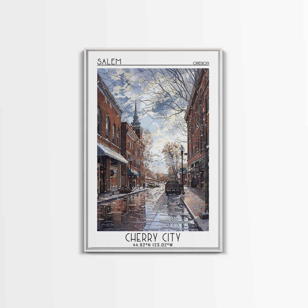 Salem Travel Poster, Canvas Print, Retro Wall Art, Travel Print, Retro Travel Poster, Wall Art, City Illustration, Minimalist Poster