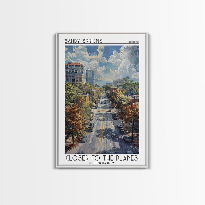 Sandy Springs Travel Poster, Canvas Print, Travel Prints, Landscape Art, City Wall Art, Colorful Wall Art, Retro Wall Art, Art Print