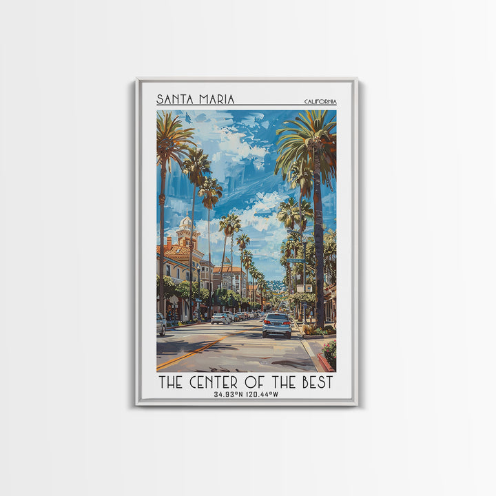 Santa Maria Travel Poster, Framed Canvas Print, City Travel Poster, Travel Wall Decor, Minimalist Poster, Poster Print, Travel Print