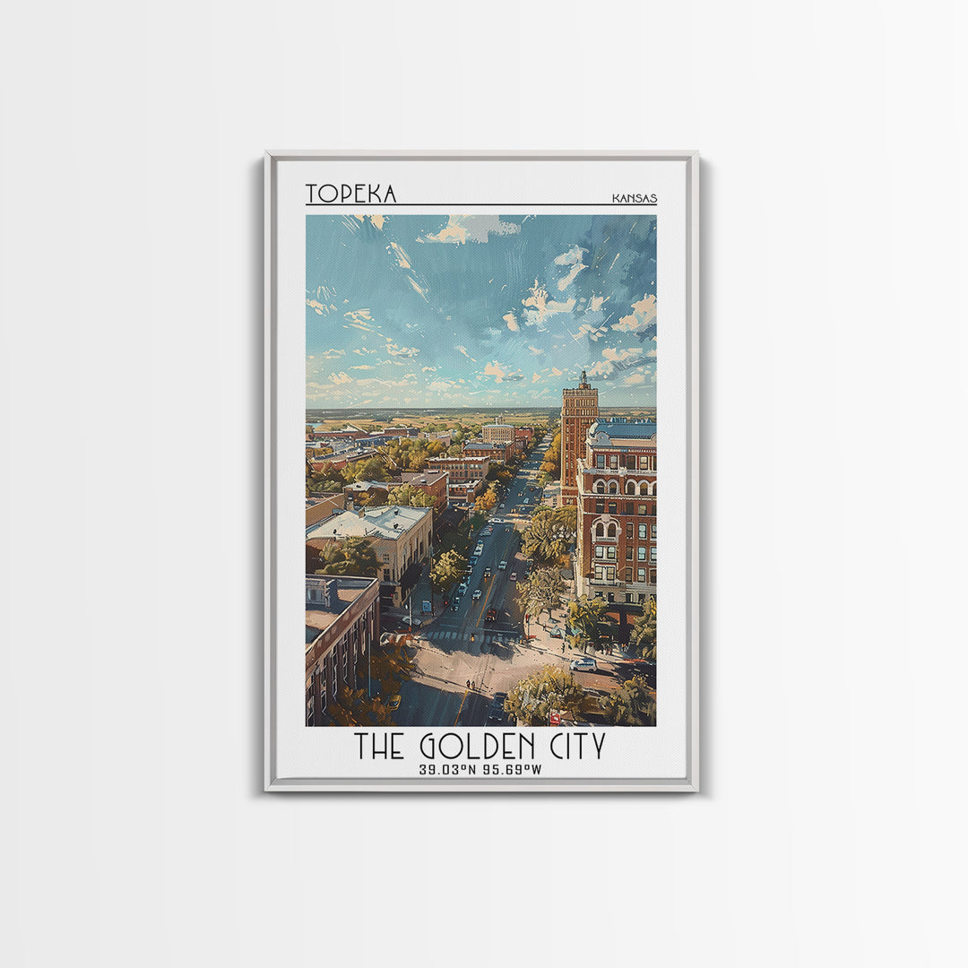 Topeka Travel Poster, Canvas Print, City Travel Poster, Travel Wall Art, Vintage City Poster, Living Room Wall Art, Gallery Wall Set