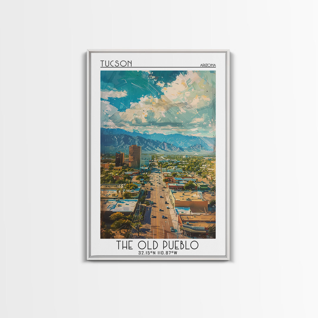 Tucson Travel Poster, Canvas Print, City Art Print, Travel Wall Art, Retro Travel Print, Travel Decor, Poster Art, Modern Wall Decor