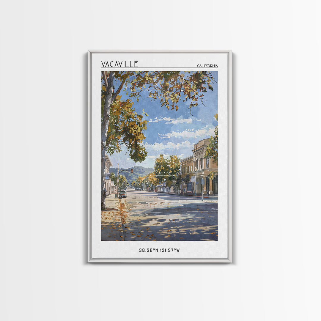 Vacaville Travel Poster, Canvas Print, Travel Wall Art, City Wall Art, Living Room Wall Art, Wall Art, Home Decor, City Illustration