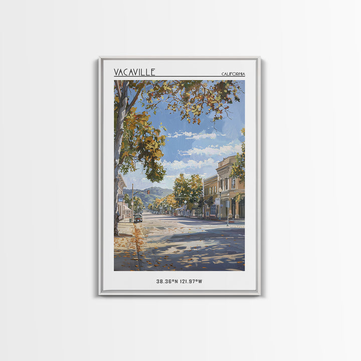 Vacaville Travel Poster, Canvas Print, Travel Wall Art, City Wall Art, Living Room Wall Art, Wall Art, Home Decor, City Illustration