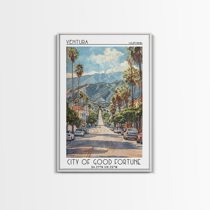 Ventura Travel Poster, Canvas Print, City Travel Poster, Travel Wall Art, Travel Art Print, Home Decor, Travel Prints, Landscape Art