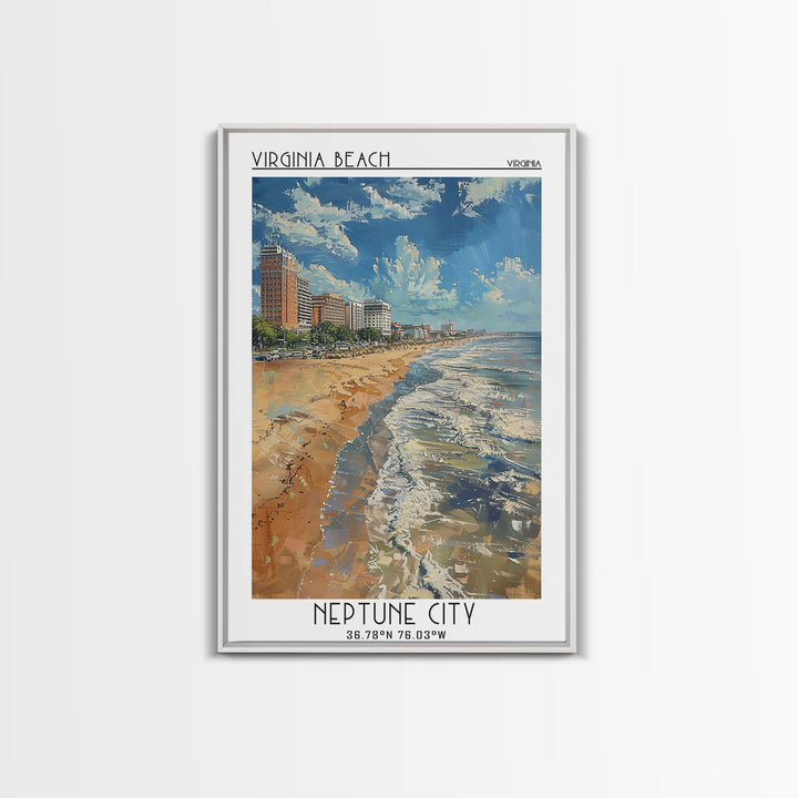 Virginia Beach Travel Poster, Canvas Print, City Travel Poster, Travel Wall Art, Vintage City Poster, Vintage Travel, City Art Print