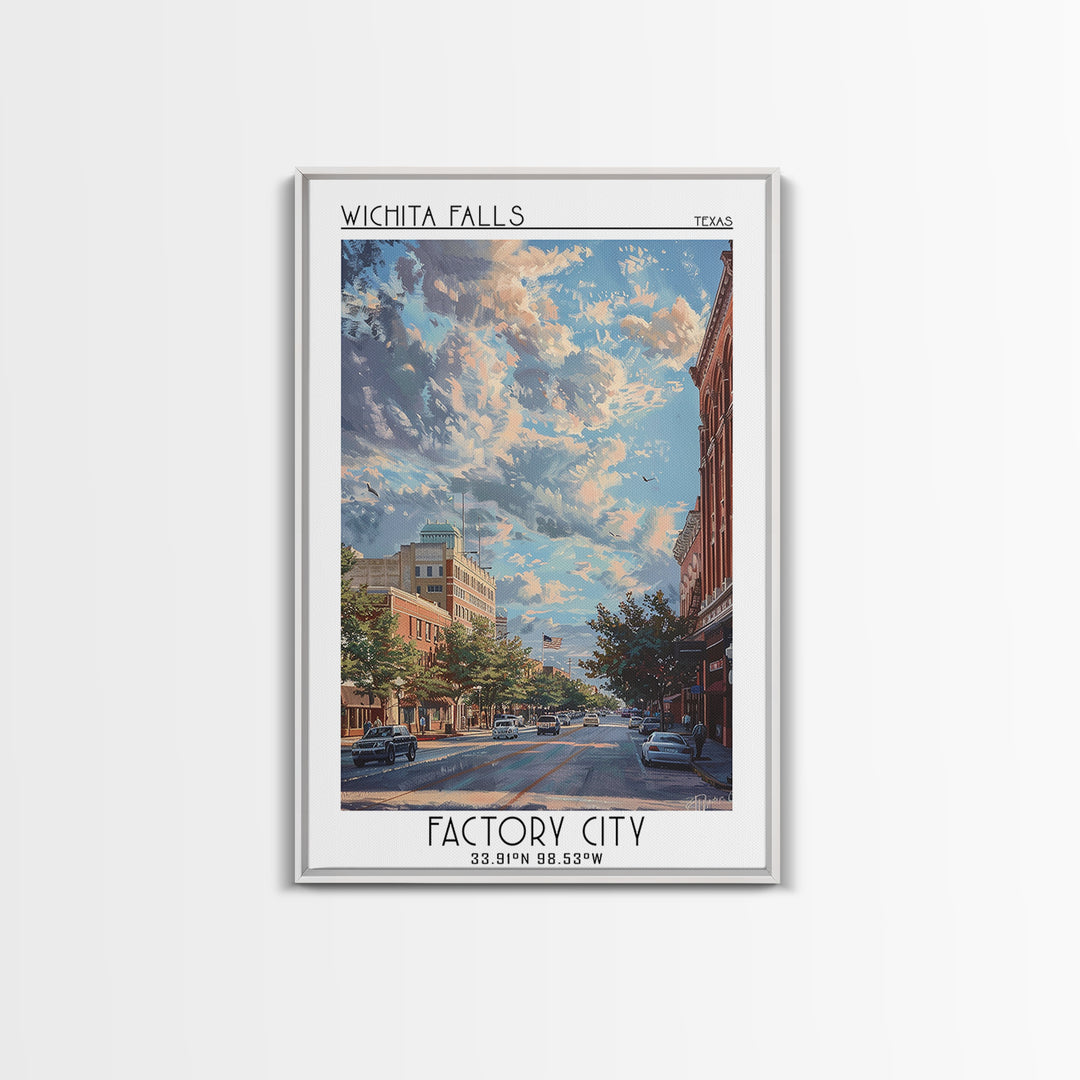 Wichita Falls Travel Poster, Canvas Print, Retro Wall Art, Travel Print, Travel Wall Art, Vintage Posters, Poster Art, Landscape Art