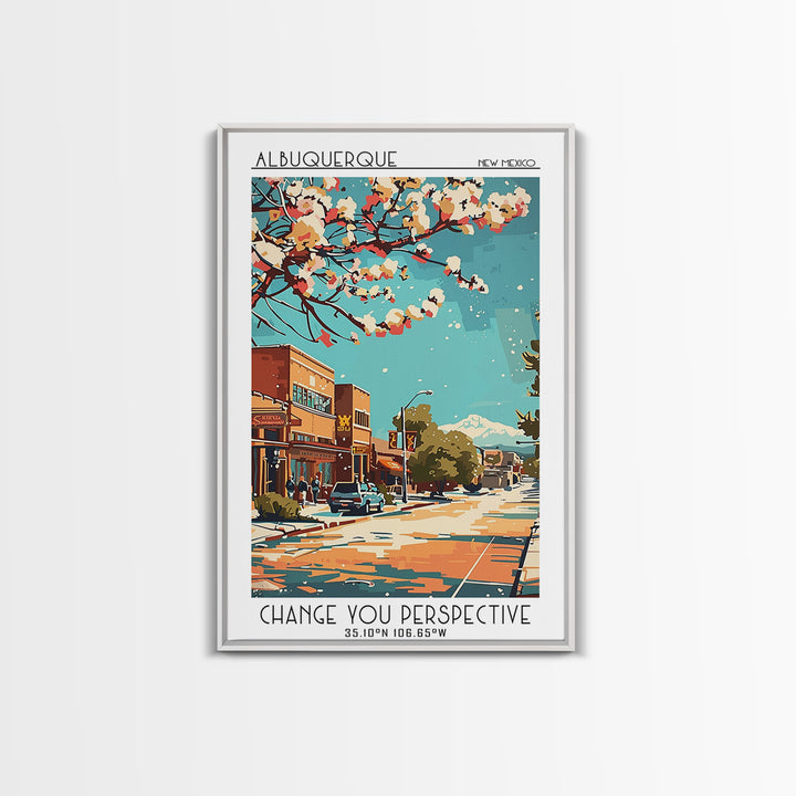 Albuquerque New Mexico Travel Poster, Canvas Print, Retro Wall Art, Travel Print, Travel Wall Art, Fine Art Print, Travel Wall Decor