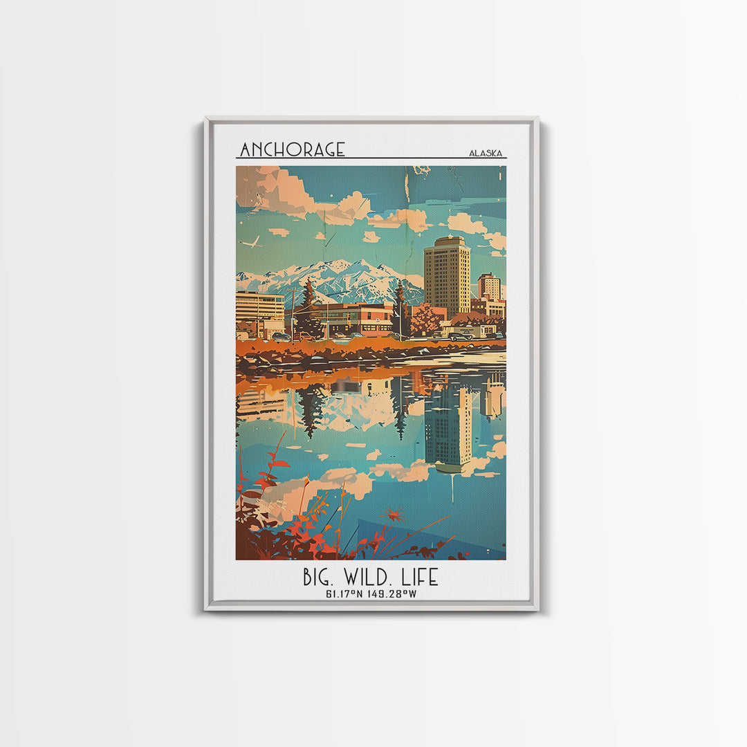 Anchorage Alaska Travel Poster, Canvas Print, Retro Wall Art, Travel Print, Travel Posters, Wall Art, Travel Prints, Travel Wall Art