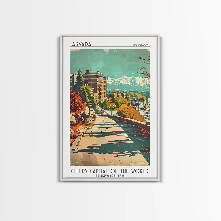 Arvada Travel Poster, Framed Canvas Print, Retro Travel Poster, City Wall Art, Poster Print, Vintage City Poster, City Travel Poster