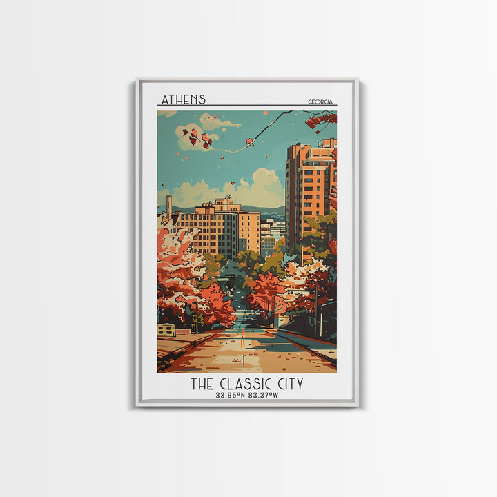 Athens Travel Poster, Framed Canvas Print, Travel Wall Decor, Minimalist Poster, City Wall Art, Travel Art Print, City Travel Poster