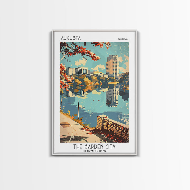 Augusta Travel Poster, Framed Canvas Print, Travel Wall Art, City Wall Art, Fine Art Print, Wall Art, Travel Posters, Vintage Travel