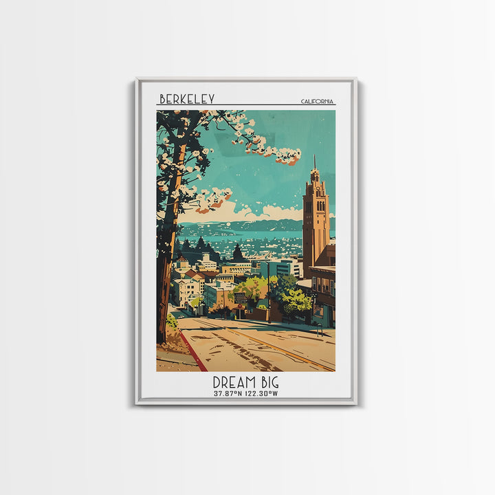 Berkeley Travel Poster, Canvas Print, Retro Travel Poster, City Wall Art, Colorful Wall Art, Travel Prints, Retro Wall Art, Wall Art