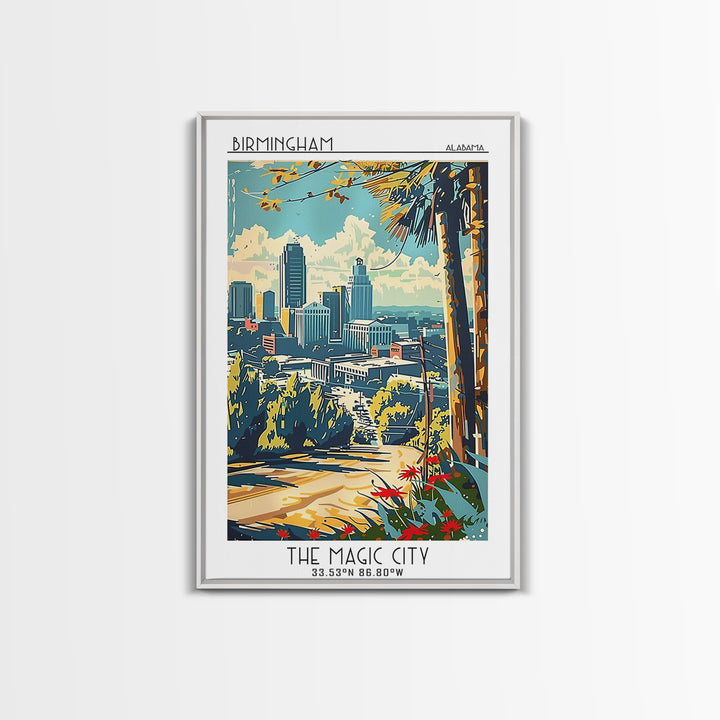 Birmingham Alabama Travel Poster, Canvas Print, Travel Wall Decor, Minimalist Poster, Art Print, Travel Wall Art, City Travel Poster