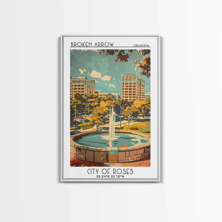 Broken Arrow Oklahoma Travel Poster, Canvas Print, City Travel Poster, Vintage City Poster, Poster Print, Gallery Wall Set, Wall Art